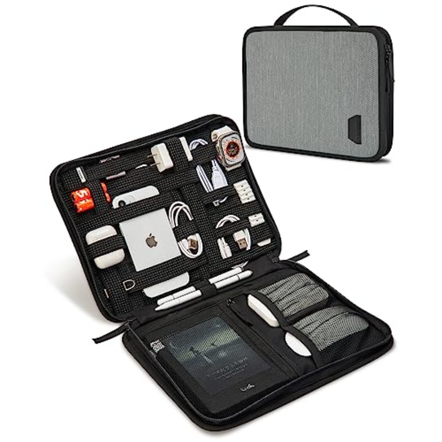 Tech Accessories For A Tablet - Water-Resistant Tech Organizer Bag for Electronics