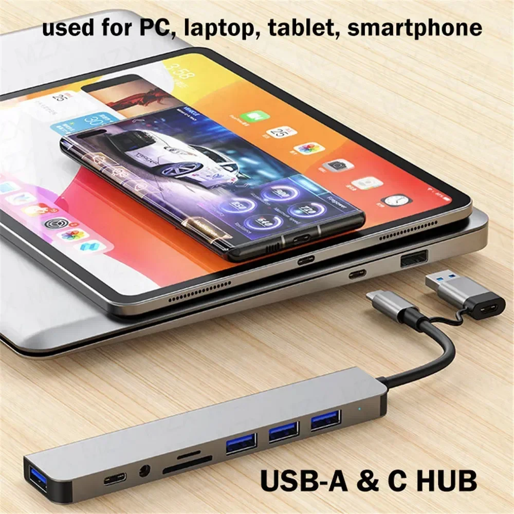 Type C Multiport Adapter - 8 in 1 USB C Hub