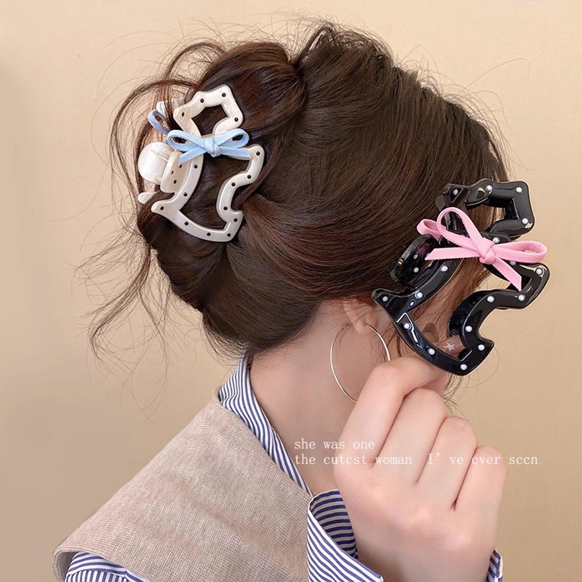 Hi Tech Accessories - 1pc bowknot polka dot dog claw