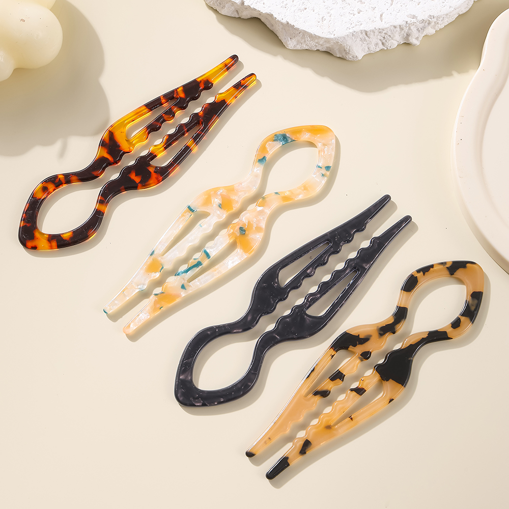 U-Shaped Hair Sticks Tortoises - Tech Accessories Women のレビューと価格