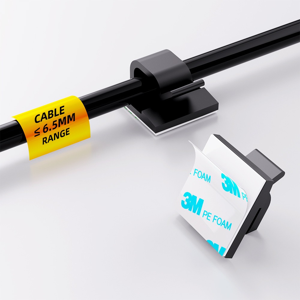 R Shape Transparent Plastic Ca - Desk Cable Clip のレビューと価格