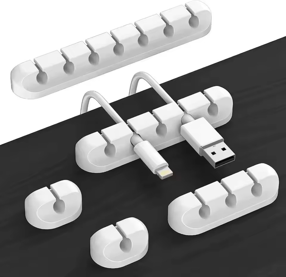 Silicone USB Cable Organizer U - Desk Cable Clip のレビューと価格