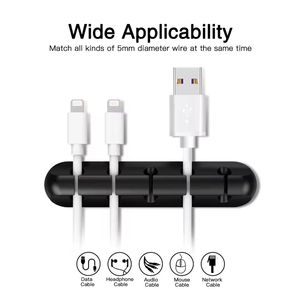 Silicone USB Cable Organizer U - Desk Cable Clip のレビューと価格