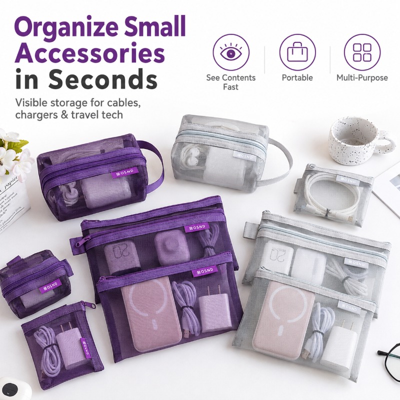 6PCS Portable Mesh Tech Access - Tech Woven Accessories のレビューと価格