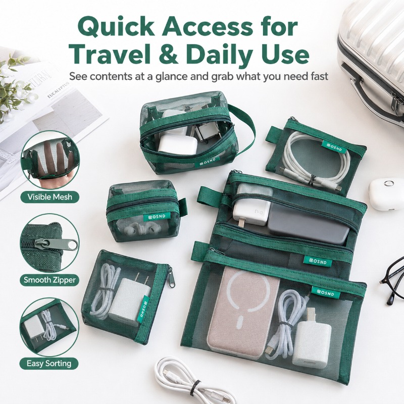 6PCS Portable Mesh Tech Access - Tech Woven Accessories のレビューと価格
