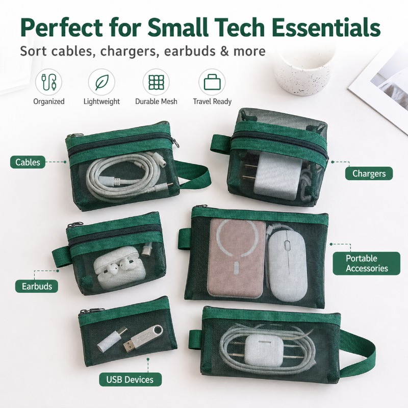 6PCS Portable Mesh Tech Access - Tech Woven Accessories のレビューと価格