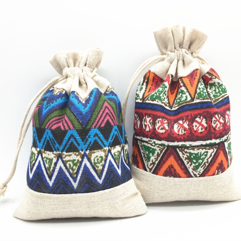 Ethnic Style Drawstring Bag Je - Travel Cable Organizer のレビューと価格