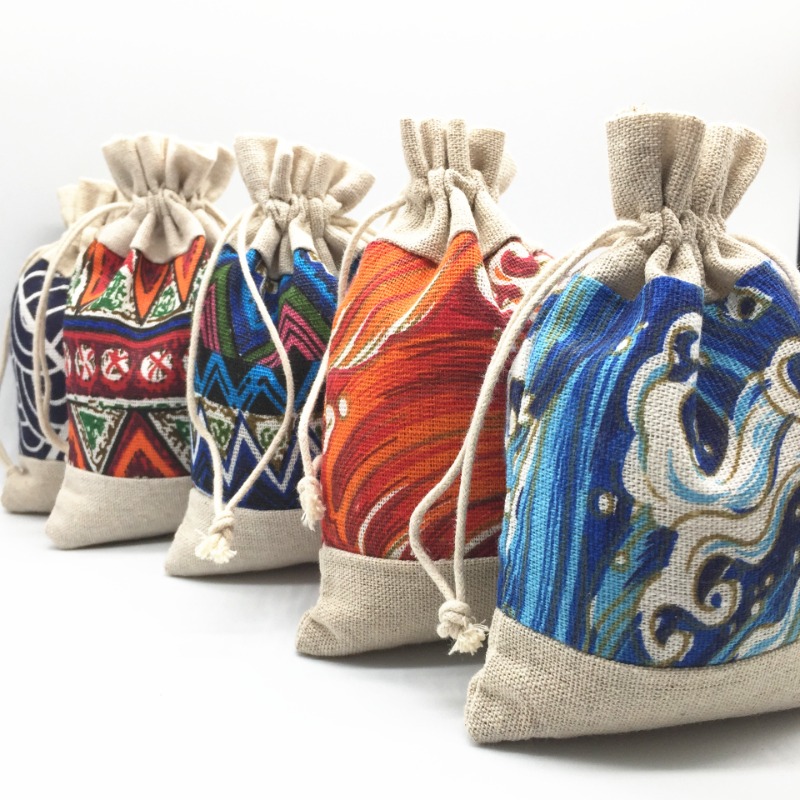 Ethnic Style Drawstring Bag Je - Travel Cable Organizer のレビューと価格