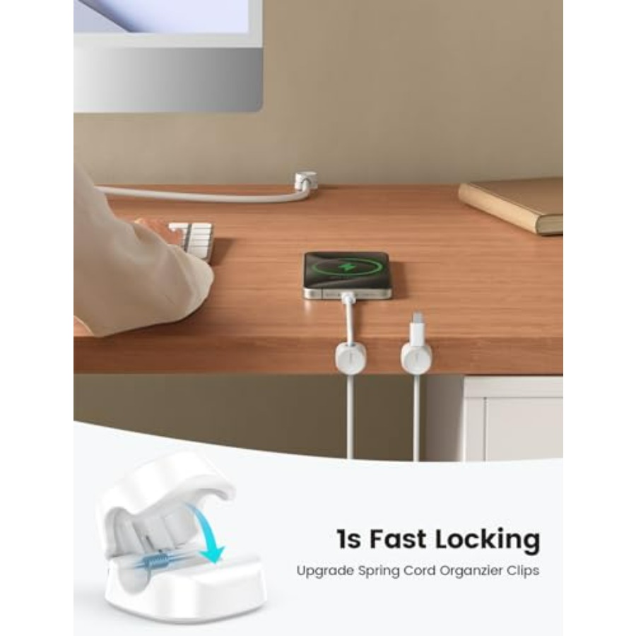 8 Pack Cord Organizer, [1s Loc - Desk Cable Clip のレビューと価格