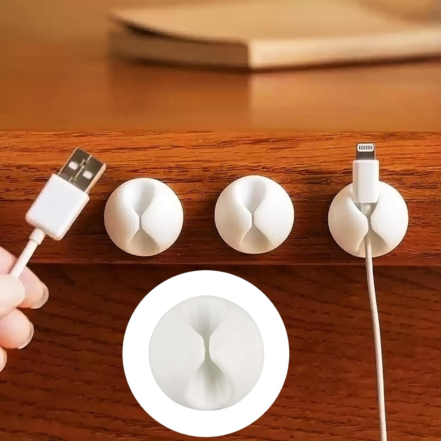 4 Pack Cable Clips, Wire Organ - Desk Cable Clip のレビューと価格