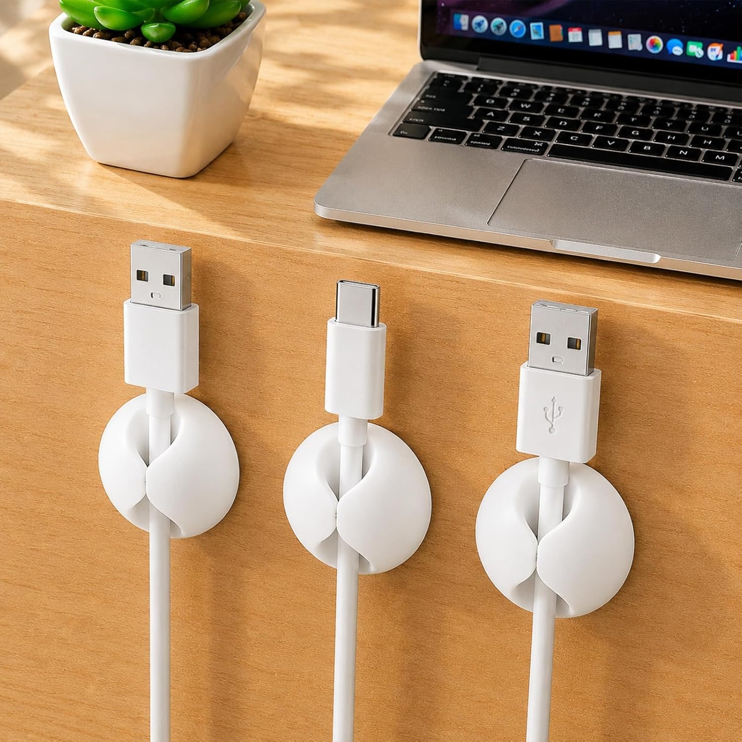 4 Pack Cable Clips, Wire Organ - Desk Cable Clip のレビューと価格