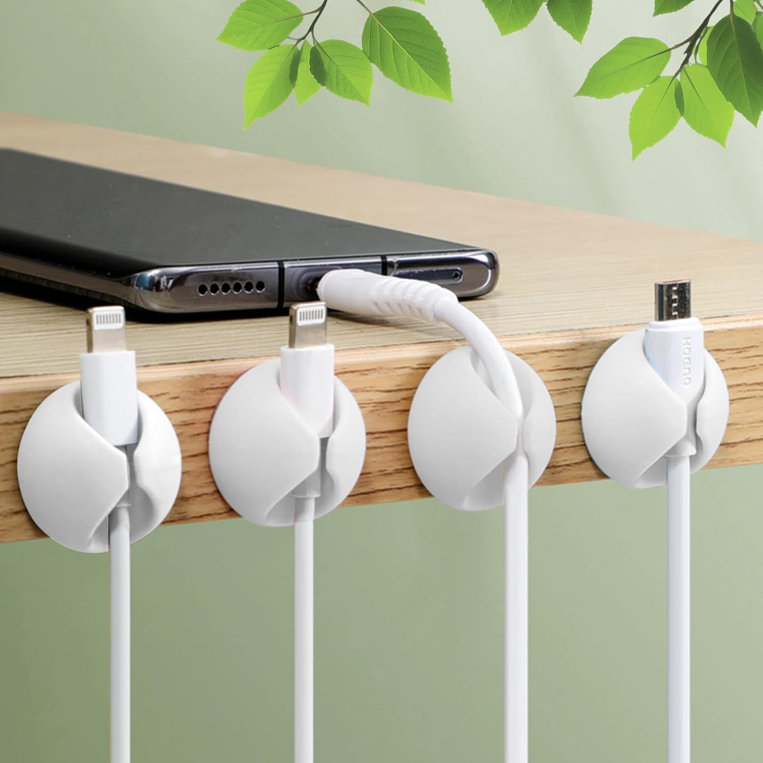4 Pack Cable Clips, Wire Organ - Desk Cable Clip のレビューと価格