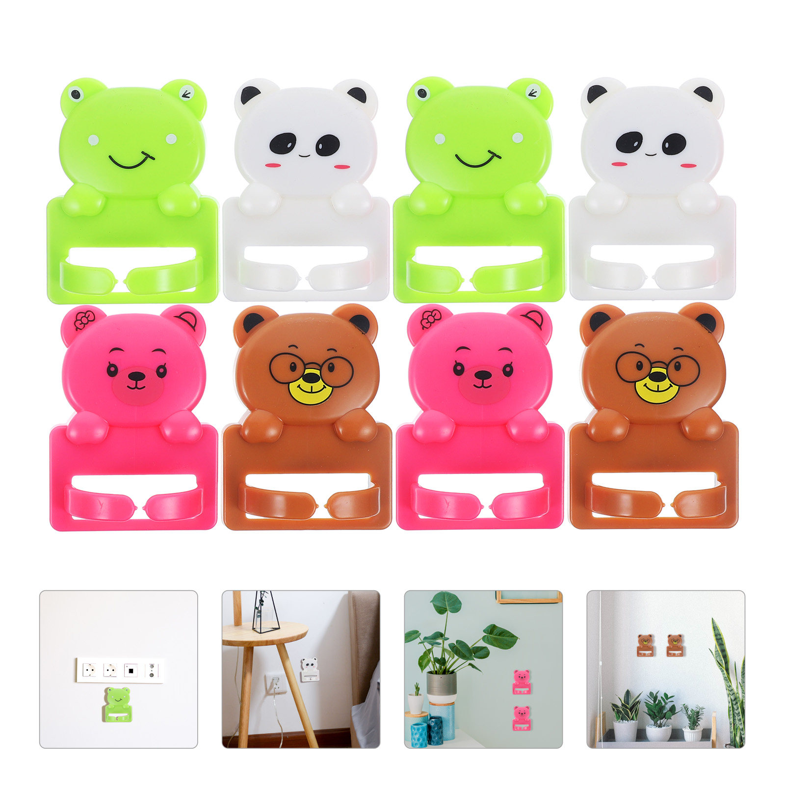 8 Pcs Cartoon Suction Cup Hook - Desk Cable Clip のレビューと価格