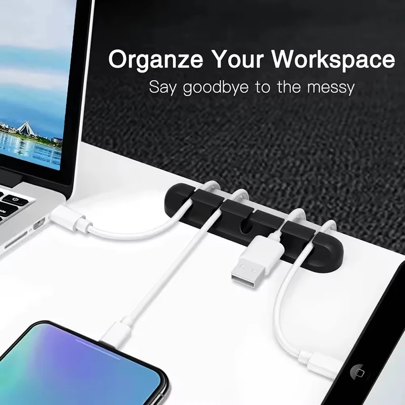 Silicone USB Cable Clip Winder - Desk Cable Clip のレビューと価格