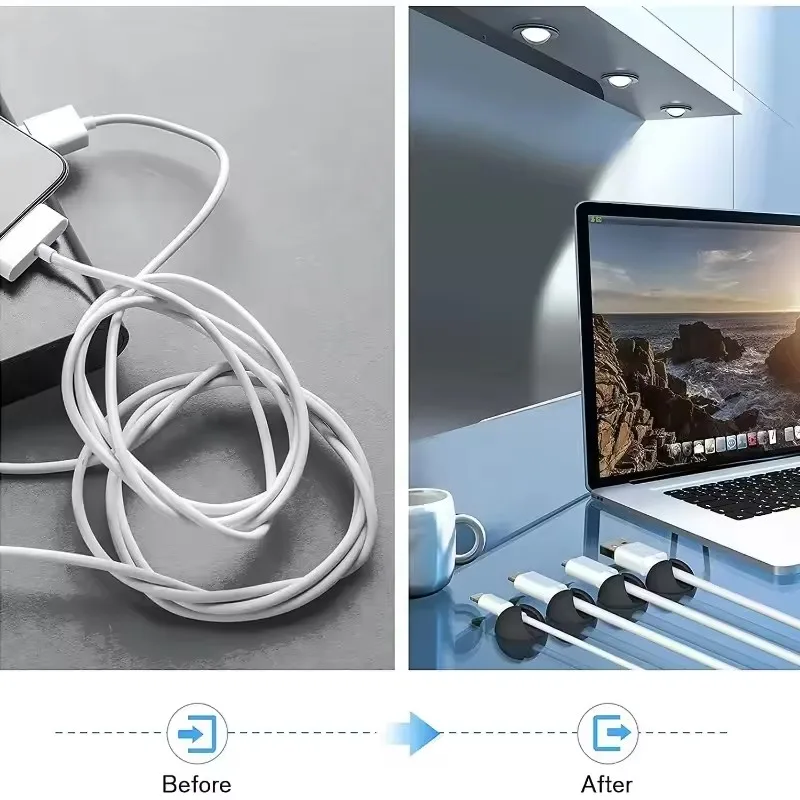 5/50Pcs Cable Clip Winder Orga - Desk Cable Clip のレビューと価格