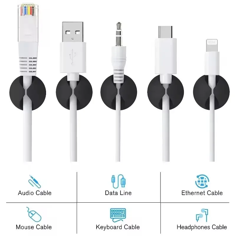 5/50Pcs Cable Clip Winder Orga - Desk Cable Clip のレビューと価格