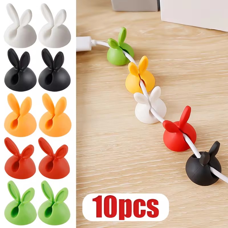 Cute Rabbit Ear Cable Manager  - Desk Cable Clip のレビューと価格