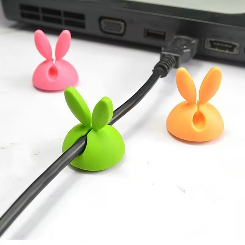 Cute Rabbit Ear Cable Manager  - Desk Cable Clip のレビューと価格