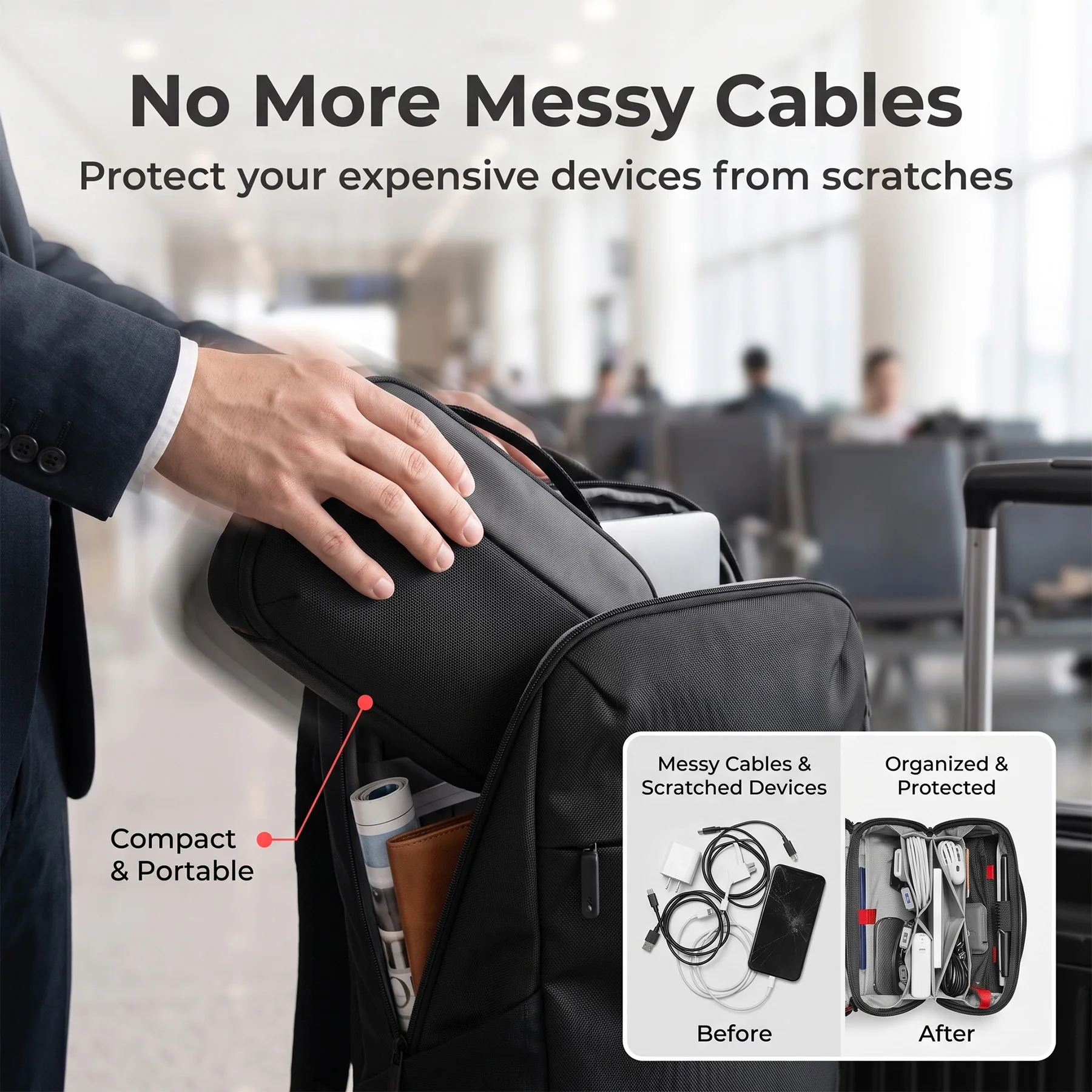 Travel Tech Organizer Pouch, W - Tech Accessories Storage のレビューと価格