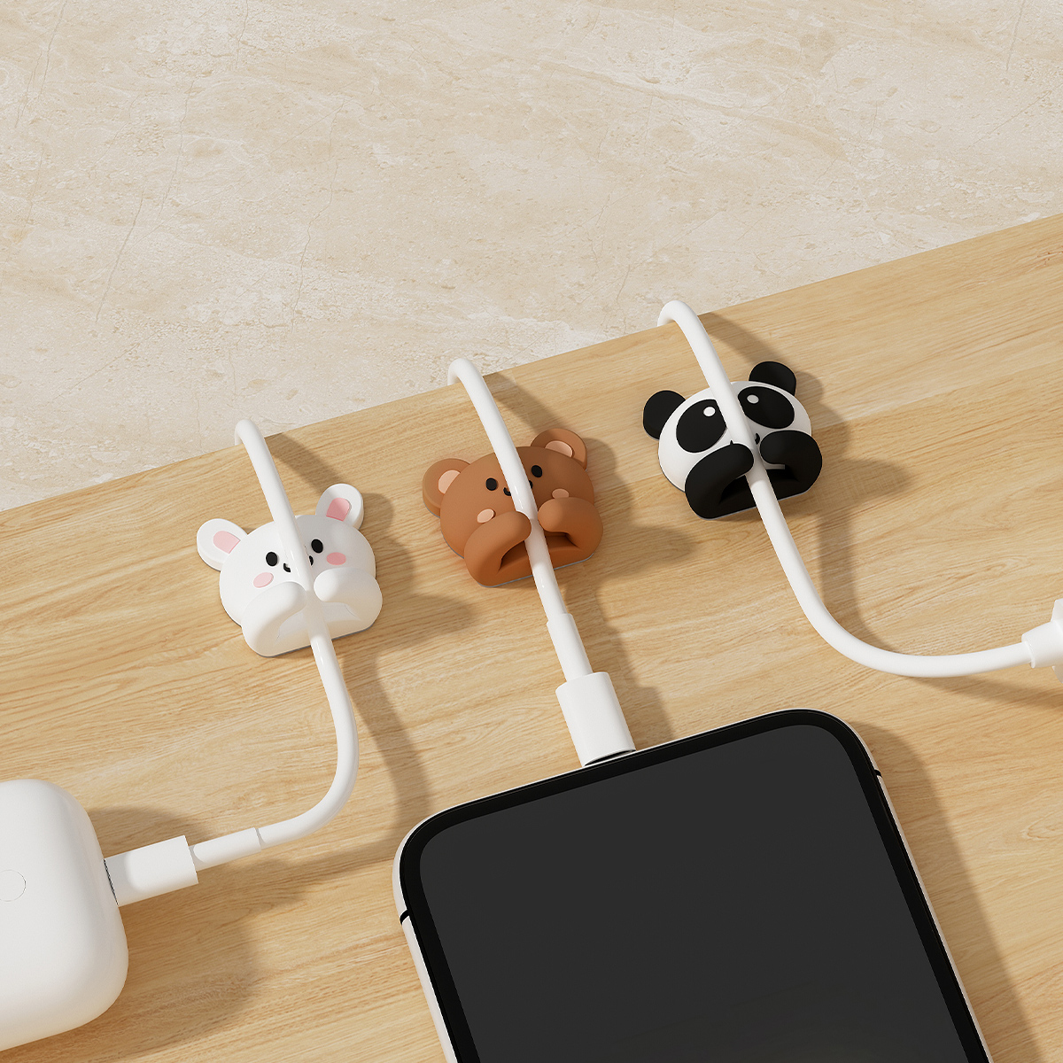 2/3pcs Cute Cartoon Desktop Ca - Desk Cable Clip のレビューと価格