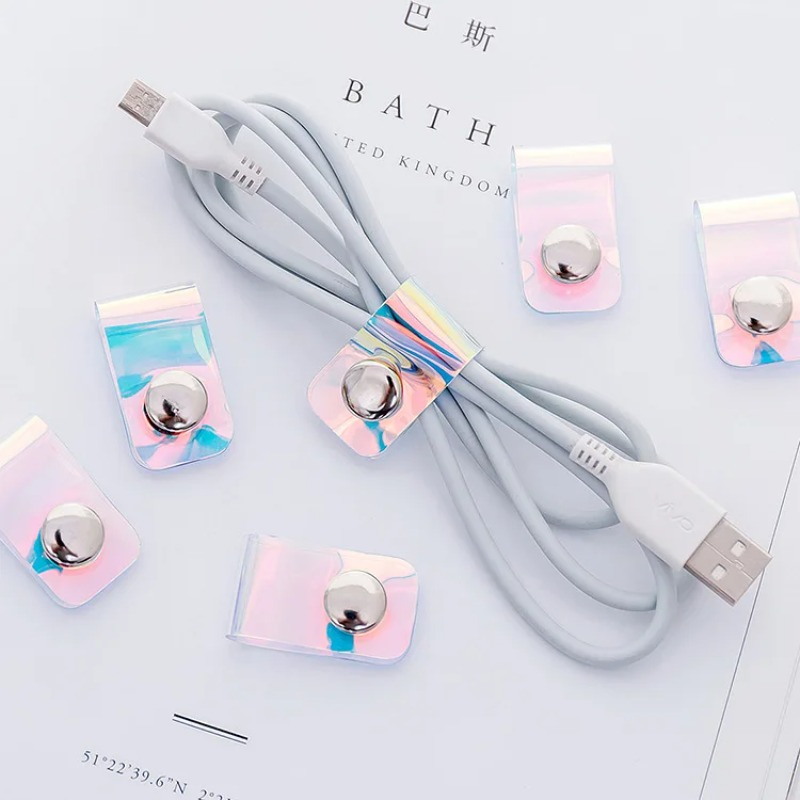 5Pcs INS Laser PVC Starp Data  - Travel Cable Organizer のレビューと価格