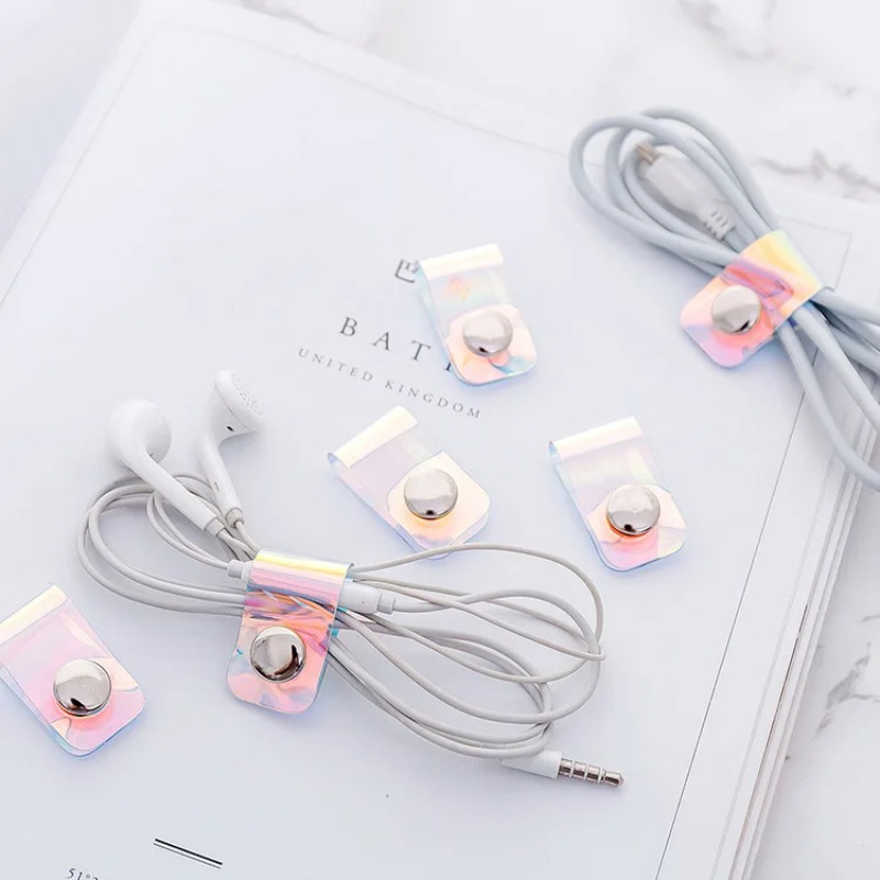 5Pcs INS Laser PVC Starp Data  - Travel Cable Organizer のレビューと価格