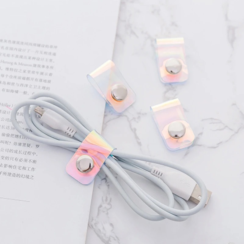 5Pcs INS Laser PVC Starp Data  - Travel Cable Organizer のレビューと価格