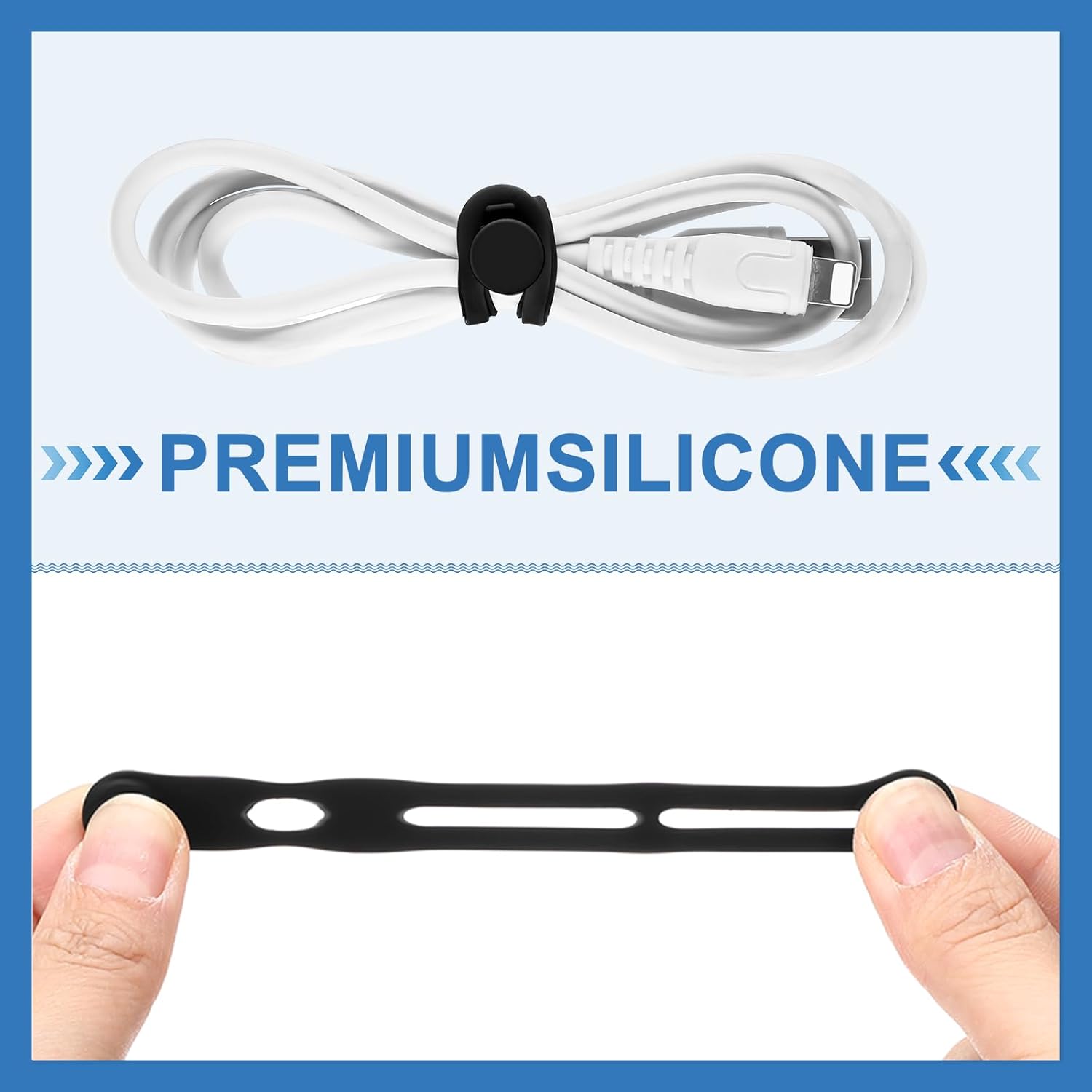 42 Pcs Silicone Cable Ties Reu - Travel Cable Organizer のレビューと価格