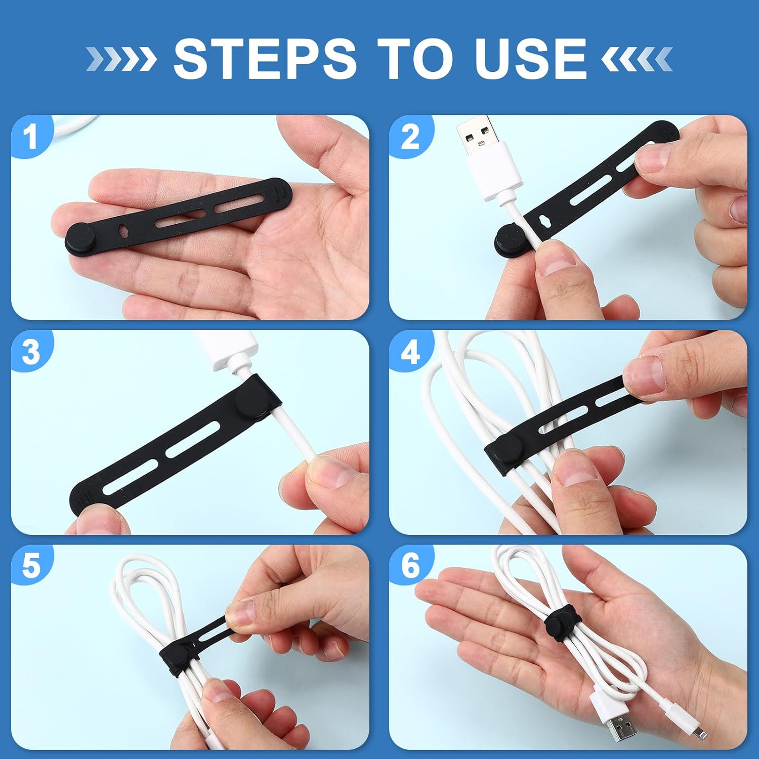 42 Pcs Silicone Cable Ties Reu - Travel Cable Organizer のレビューと価格