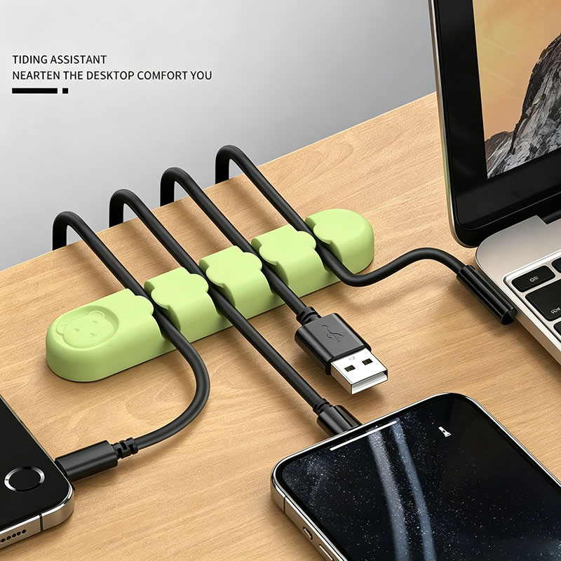 Silicone Cable Organizer Self  - Desk Cable Clip のレビューと価格
