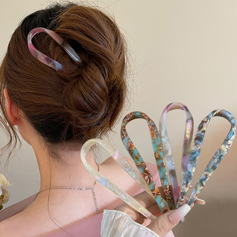 U-Shaped Hair Sticks Acetate A - Tech Accessories Women のレビューと価格
