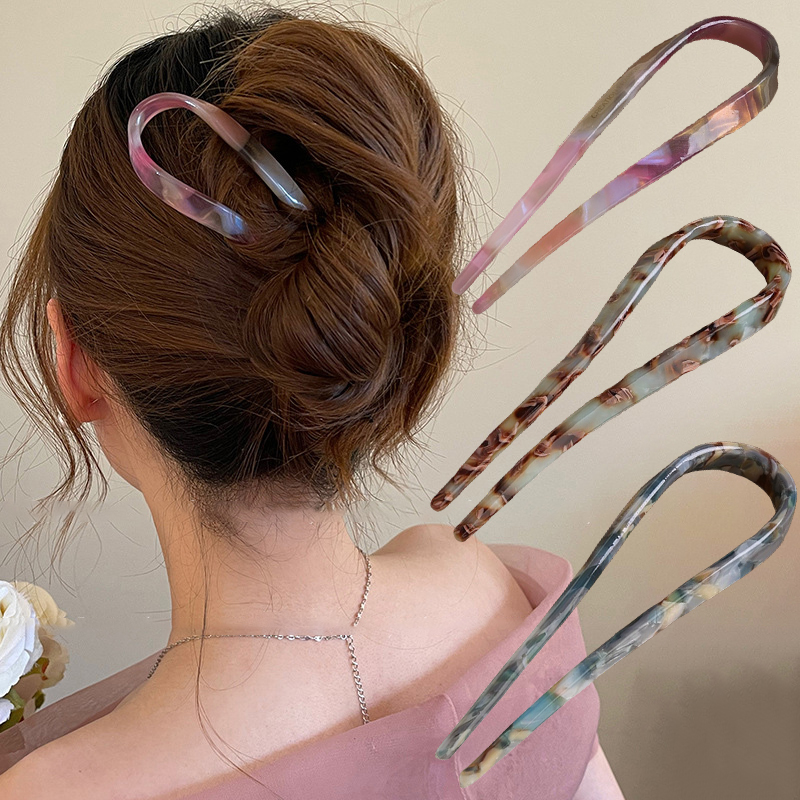 U-Shaped Hair Sticks Acetate A - Tech Accessories Women のレビューと価格