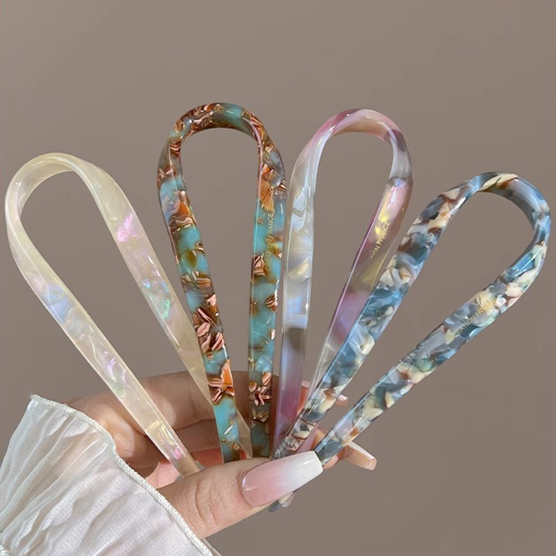 U-Shaped Hair Sticks Acetate A - Tech Accessories Women のレビューと価格