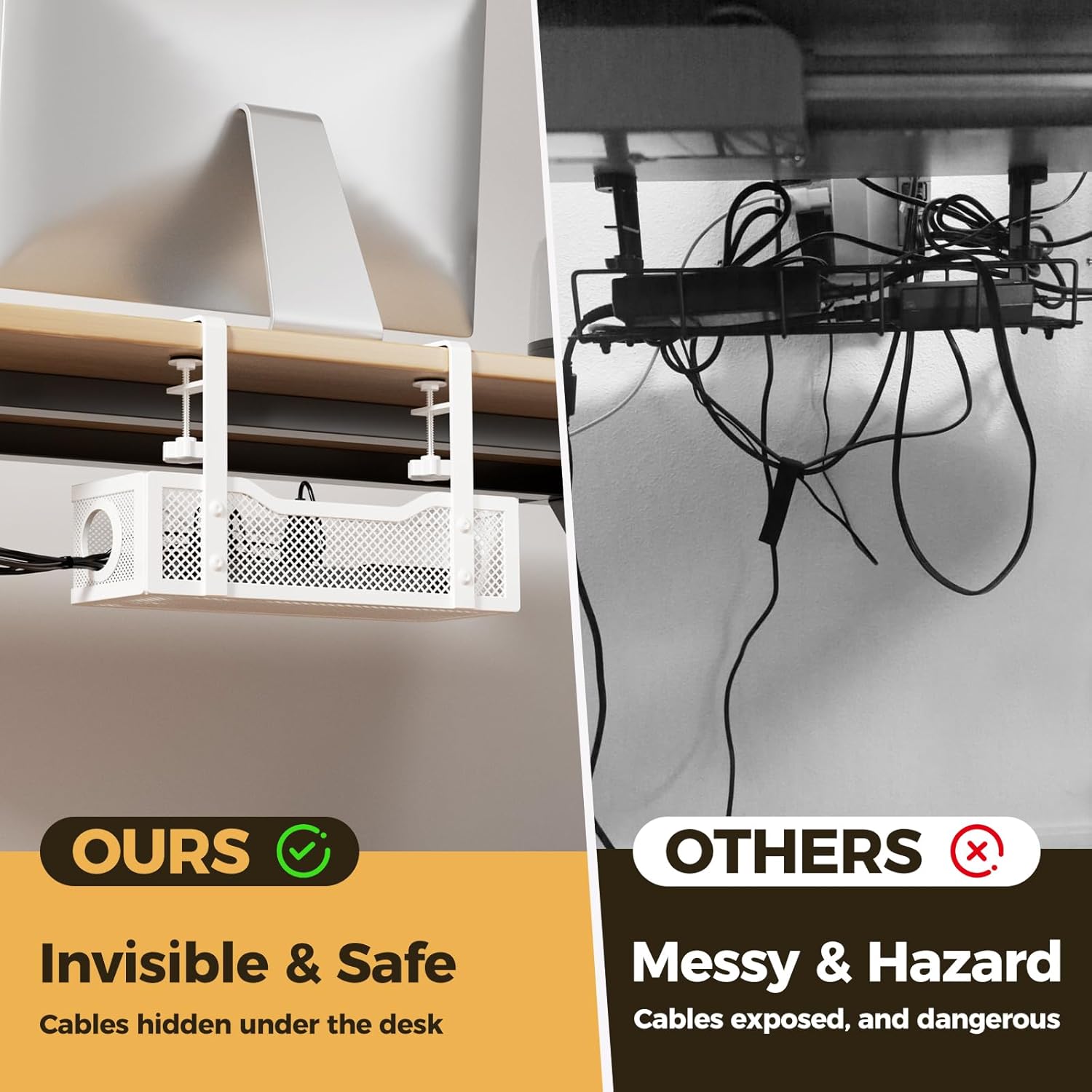 Under Desk Cable Management Tr - Desk Cable Clip のレビューと価格