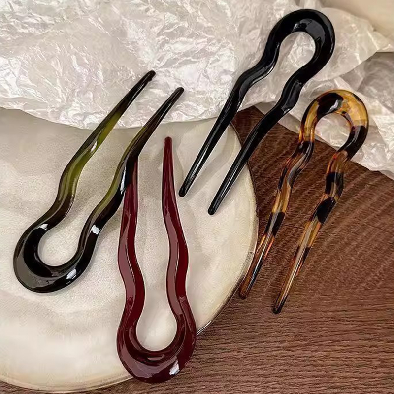 Elegant Acrylic U-shaped Hairp - Tech Accessories Women のレビューと価格