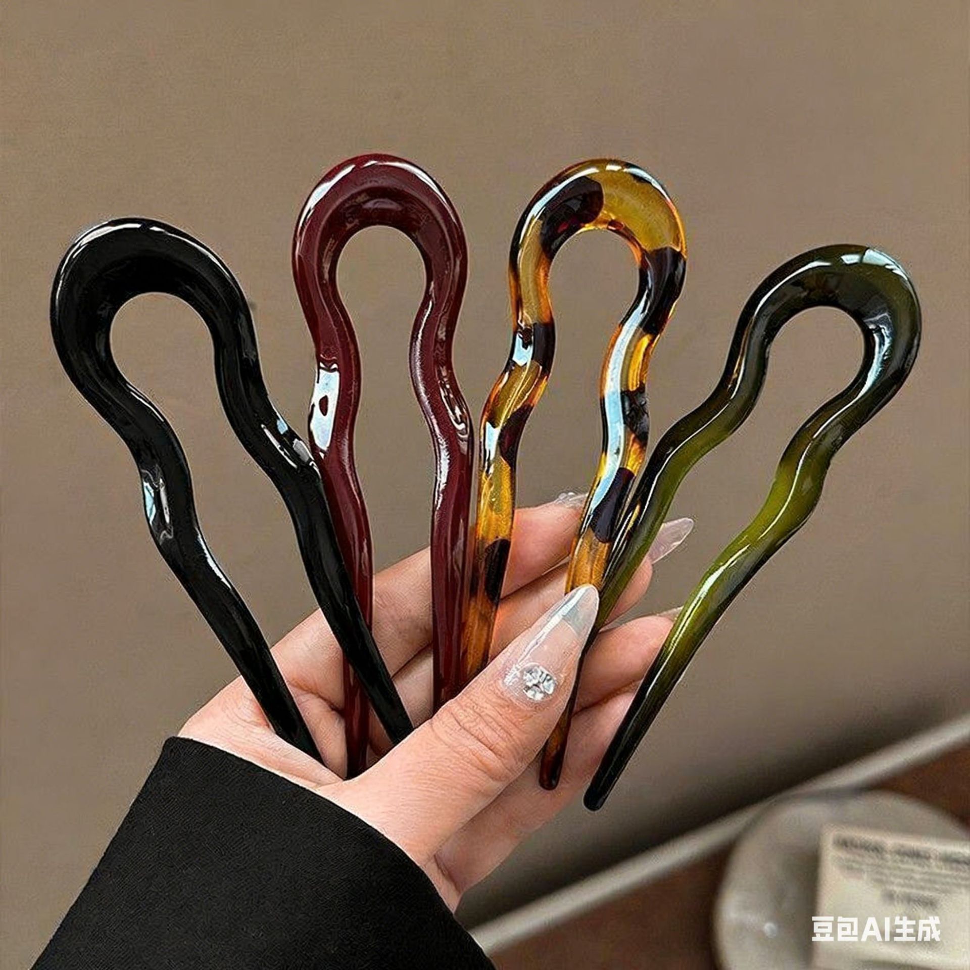 Elegant Acrylic U-shaped Hairp - Tech Accessories Women のレビューと価格