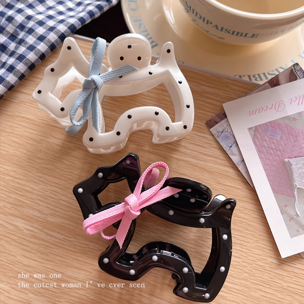1pc bowknot polka dot dog claw - Hi Tech Accessories のレビューと価格