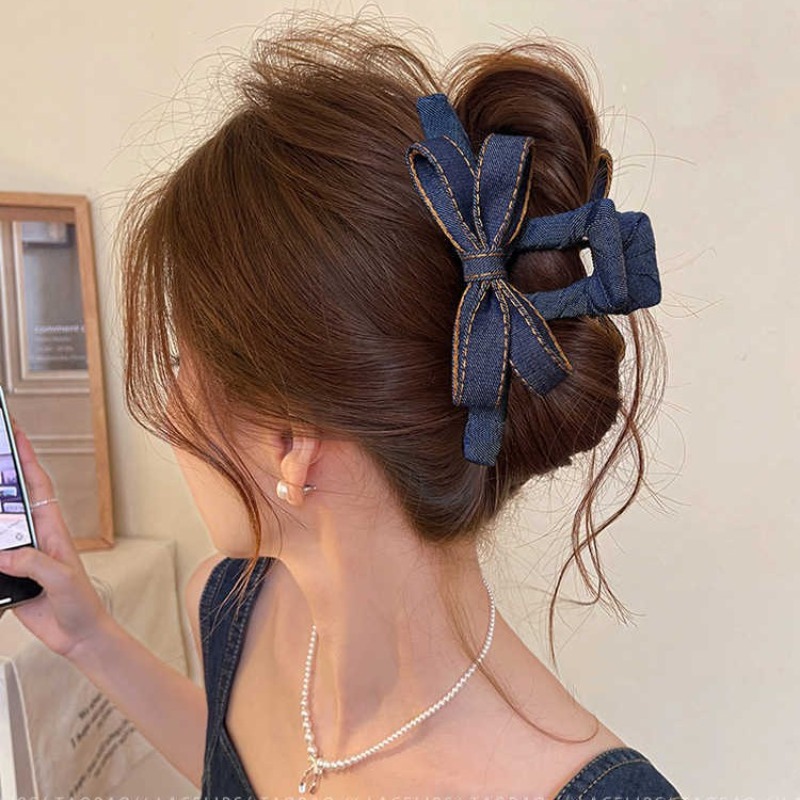 Autumn Winter Denim Bow Hair C - Hi Tech Accessories のレビューと価格